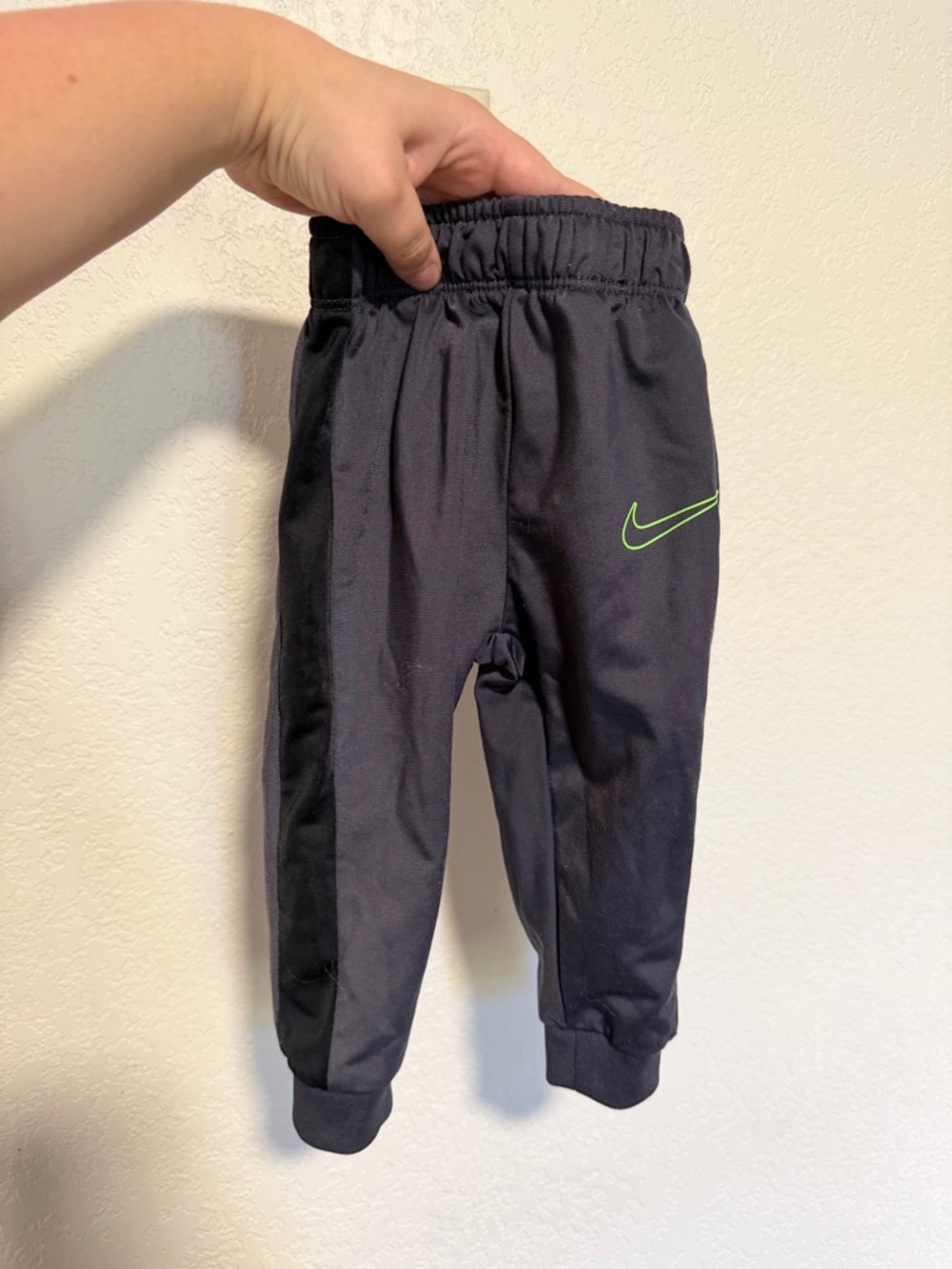 Nike Baby Boy Stripe Leg Sweatpants Gray Green 9 Months